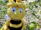 Іграшка м'яка в'язана бджілка велика жовта комаха - фото 3