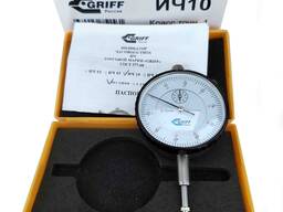 Индикатор часового типа ИЧ10, 0-10 мм, без ушка, класс точности 1, 0,01 мм, GRIFF, ГОСТ 57