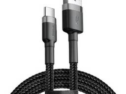 Кабель Baseus Cafule USB to Type-C 2A 3m Gray/Black (Catklf-UG1) (Код товара:28452)
