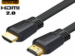 Кабель HDMI на HDMI 4K 60Hz Ugreen HDMI Flat Cable (2m, 4K 60Hz, HDMI2.0, плоский). Black