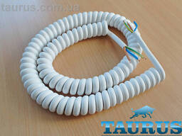 Кабель спіральний білий ThermoPulse ExtraPower White 1m 3G2.5 / розтягнення до 5 м....
