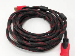 Кабель усиленный 5м переходник адаптер HDMI-HDMI папа-папа аудио видео шнур в обмотке