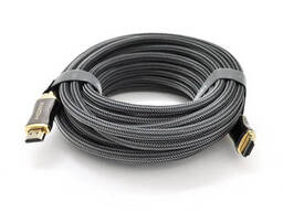 Кабель Veggieg HA-10 HDMI-HDMI 4K UHD, 10.0m, v2,0, OD-4.0mm, круглый, Black, коннектор. ..
