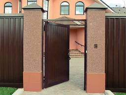 Ворота с калиткой из профнастила. Калитка из профнастила в рамке