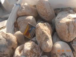 Камень Галька "Тиса" белая от 30 мм