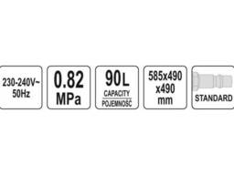 Камера піскоструйна YATO 90 л 0.27-0.82 Мпа 424-707 л/хв 59 х 49 х 49 см