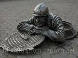 Канализационный люк, тип Т Л С чугунный, полимерный. ..