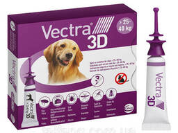Капли инсектоакарицидные для собак Ceva Vectra 3D 3 пипетки 4.7 мл (3411112281589)
