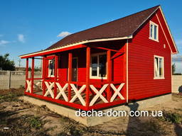 Каркасный домик для дачи 6*9 с террасой