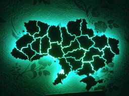 Карта України на стіну з підсвіткою по областях