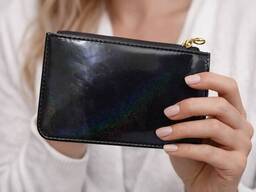 Картхолдер, чехол для платежных карт, визиток из эко кожи Trendz черный перламутр