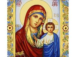 Картина по номерам Икона Божьей Матери с Иисусом Strateg с лаком и уровнем размером...
