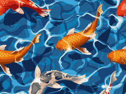 Картина по номерам "Японские карпы" Идейка 40х40 см (KHO4321)