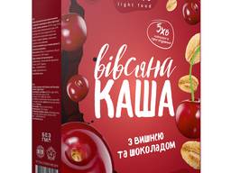 Каша вівсяна з вишнею та шоколадом швидкого приготування, 200 г (5 шт. )