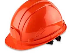 Каска захисна помаранчева з ремінцем індивідуальна упаковка