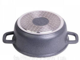 Кастрюля алюминиевая с крышкой Kamille 2,3л 20 х 8,5см литая с антипригарным покрытием. ..