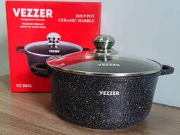 Кастрюля Vezzer с крышкой 4.5 л Черная (VZ8040)