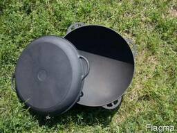 Казан чугунный 8л с крышкой-сковородкой