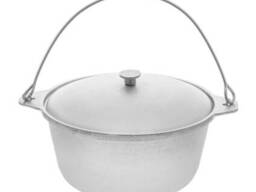 Казан котел походный рыбацкий литой алюминиевый 3 л с дужкой и крышкой