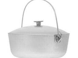 Казан котел походный рыбацкий литой алюминиевый 4 л с дужкой и крышкой