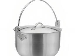 Казан котел походный рыбацкий литой алюминиевый 6.4 л с дужкой и крышкой Interos