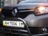 Кенгурятник низкий с грилем на Renault Sandero Uatuning нержавейка - фото 1