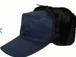 Кепка рабочая утеплення темно-синяя. Ткань грета ЧШК
