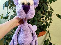 Кішка іграшка м'яка в'язана велика 67 см ручна робота