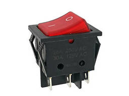 Кнопка АВаТар широкая 1-я 6 контактов красная с подсветкой 25А(при 220В)