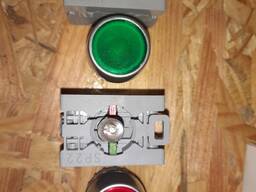 Кнопка SP22 с подсветкой и самовозвратом в сборе, Spamel, 220V