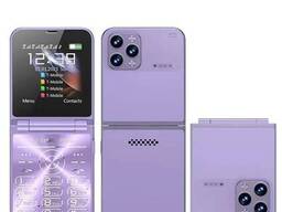 Кнопочный мобильный телефон раскладушка AIEK I15 Max на 4 сим карты Phiolet