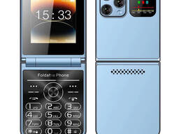 Кнопочный мобильный телефон раскладушка AIEK I16 Max на 4 сим карты Blue