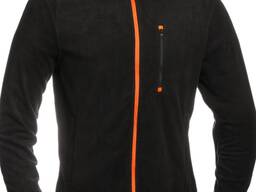 Кофта робоча флісова, чорна с помаранчевою обробкою, арт. 3737