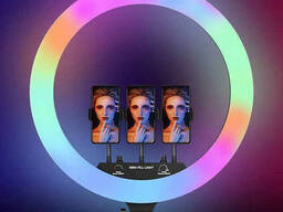 Кольцевая LED лампа RGB MJ45 Ring 45cm комплектация адаптер со встроенным кабелем...