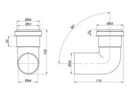Коліно ПВХ каналізаційне 50, 90°