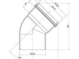 Коліно ПВХ каналізаційне TA Sewage110, 67°
