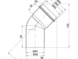 Коліно ПВХ каналізаційне 50, 45°