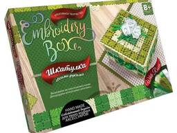 Комплект для создания шкатулки "Шкатулка. Embroidery Box" Danko Toys (Зеленый) (EMB-01-04)