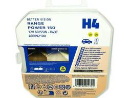 Комплект галогенових ламп Narva H4 12V 60/55W P43T-38 Range Power +150% 2pcs/set