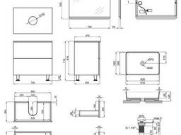 Комплект мебели для ванной Qtap Tern тумба + раковина + зеркало QT044VI43012
