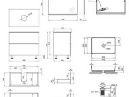 Комплект мебели для ванной Qtap Tern тумба + раковина + зеркало QT044VI43013