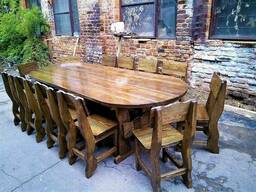 Комплект овальной мебели из дерева 3000х1200