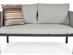 Комплект садових меблів Ibiza eDomator на 4 особи, металевий, з сірими подушками (Польща)