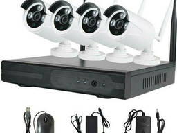 Комплект видео наблюдения 4 беспроводные камеры wi-fi kit. ..