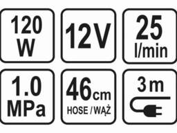 Компресор автомобільний Sthor 12 В 120 Вт 25 л/хв 1 МПа + шланг 46 см + насадки
