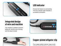 Konnwei BK200 тестер акумуляторних батарей 6-12-24v з бездротовим підключенням до. ..