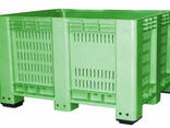 Контейнер для складского хранения перфорированный Зеленый на 4 ножки 570 л (1000Х1200Х745)