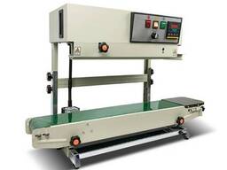 Конвеєрний запайник пакетів Triniti FR-900V вертикальний роликовий запаювач із датером