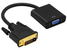 Конвертер DVI-D (24 + 1) (тато) на VGA (мама) 10cm, Black, FULL HD 1080P. ..