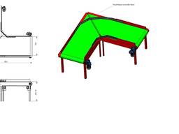 Конвейер поворотный ленточный 90 и 45 градусов поворота